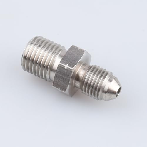 Image of Stainless Steel AN3 Pipe Connector Male JIC -3 AN Thread to Male M12x1.25 mm Metric Inverted Seat Flare Brake Line Union Tube Hose Fitting Adapter