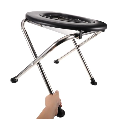 Taburete de baño plegable de acero inoxidable con asiento acolchado ergonómico 6