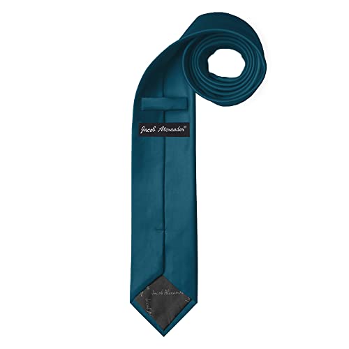 Image of Jacob Alexander Men's Slim Width 2.75 inch Solid Color Tie