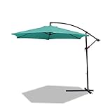 ⛱ 【Datos】 Color: azul cielo, diámetro: 350 cm, altura de la pantalla: 268 cm, material del mástil: aluminio, material de la cubierta: 100% poliéster (impermeable)