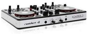 resident dj Kontrol 3 USB MIDI DJ Controller with Sound Card (Channel EQ's, Kill Switches & Effects) - Silver/Black