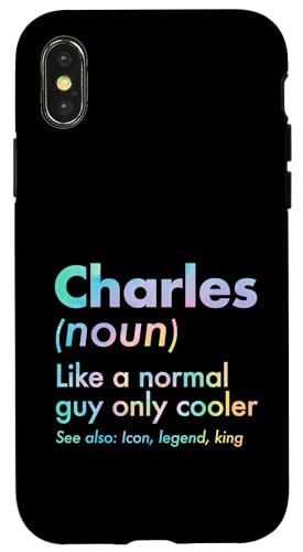Charles Like A Normal Guy Only Cooler Legend King �t�@�[�X�g�l�[�� �X�}�z�P�[�X iPhone X/XS �p