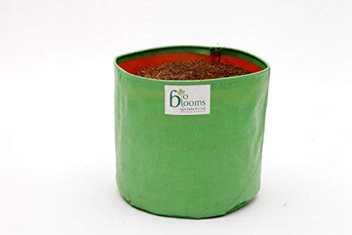 Image of Bio Blooms Agro India Pvt. Ltd. HDPE Plant Grow Bags 9x9 Inch for Terrace Gardening | Pack of 5 | Green & Orange Color | Outdoor Use
