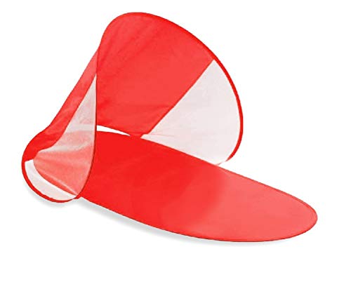 Fair Shop Stuoia Spiaggia con Parasole Impermeabile Richiudibile Pop Up per Mare con Borsa Rosso
