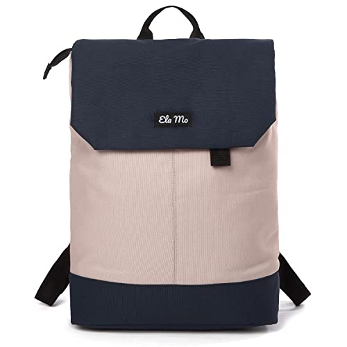 Ela Mo Rucksack Damen - Daypack schön u. durchdacht - Laptop Rucksäcke für Frauen - Anti Diebstahl Tasche für Schule, Uni, Business (Pink & Blue)