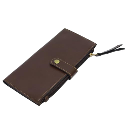 Image of Personalized Leather Wallet | Custom Name & Charm | Unisex Faux Leather Wallet with Button Closure | Stylish & Durable Gift for Men & Women (Brown)