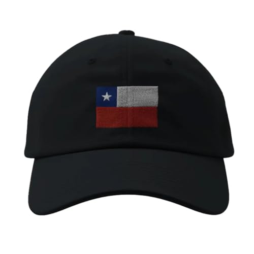 Casquette Drapeau du Chili Noir - Chapeau Soleil Homme et Femme