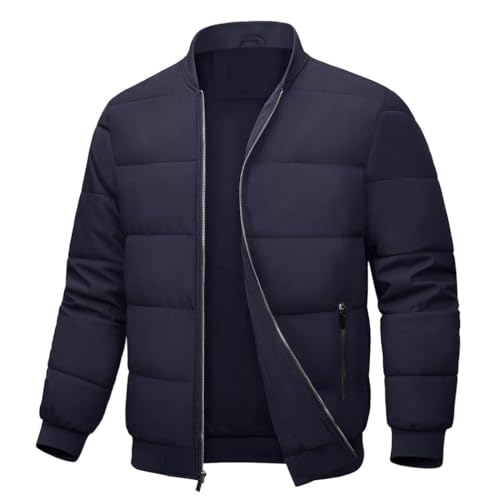 Men Thermal Bomber Jacket Fall Winter Windproof Baseball Coat Full Zip Casual Outdoor Wear2