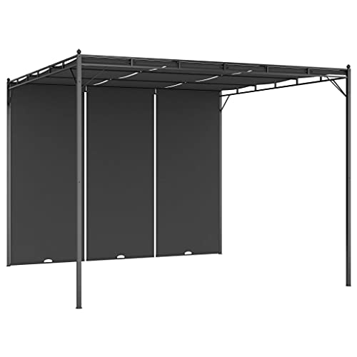 vidaXL Gartenpavillon mit Seitenvorhang Pavillon Pergola Gartenzelt Partyzelt Terrassendach Überdachung Sonnenschutz 3x3x2,25m Anthrazit