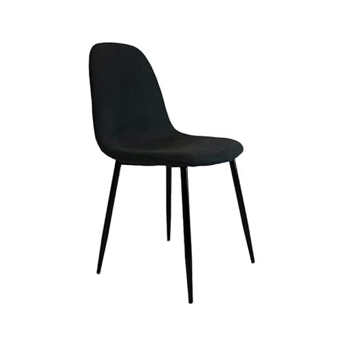 Shiito - Silla de Comedor de Estilo Moderno - 42 x 43 x 87 cm - Modelo Cody 2 - Diseño Sencillo y Elegante - Patas Metálicas - Tapizado en Gris Oscuro Cover