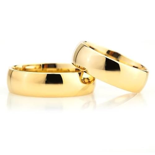 6 mm Ehering-Set 14 Karat vergoldet Paar passendes Ehering-Set Personalisierte Mann und Frau Silber-Ehering-Set 6 mm Ehering-Set 14 Karat vergoldet Paar passendes Ehering-Set Personalisierte Mann und Frau Silber-Ehering-Set