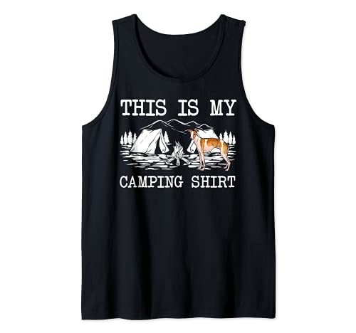 Campfire Whippet Dog This Is My Camping Tank Top, Black