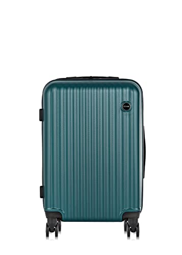 Ochnik Maleta mediana | resistente y ligera | Candado TSA | Dos bolsillos | Forro interior | Ruedas de 4 rodamientos | Mango telescópico de aluminio | 66 × 43 × 26 cm, verde Cover