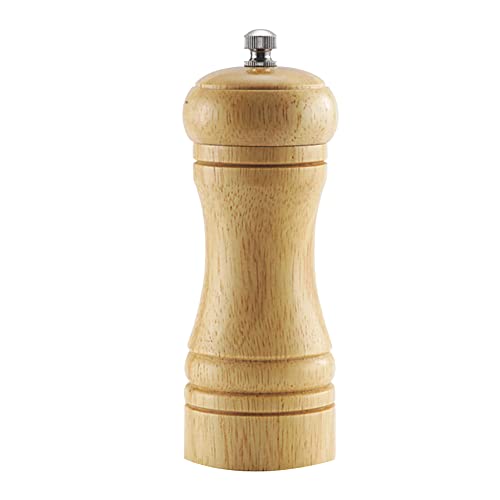 HugeDE Manual Wooden Pepper Mills Shaker Salt and Pepper Grinders Set Adjustable Coarseness Pepper Mill Refillable Salt Grinder with Ceramic Rotor Log Color
