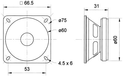 Visaton VS-FR8WP/4B - Hauts-parleurs (avec Fil, 15 W, 100-20000 Hz, 4