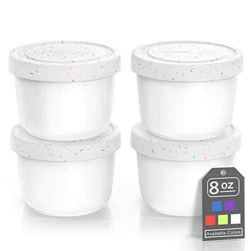Image of BALCI 8oz Mini Ice Cream Containers - Set of 4 (White Sprinkles)