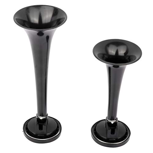 Aintier 12V Air Horn, Black Plastic Dual Trumpet Electric Train Car Horn with Compressor for Trucks Lorrys Trains Boats Cars Vehicles Replacement Accessories