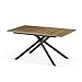 B&D home Esstisch YORRICK | ausziehbar 120-160 x 80 cm, 4-6 Personen Küchentisch Holztisch mit Kreuzgestell schwarz für Küche, Esszimmer | Industrial Design | Wildeiche Optik, 11202-XS-EIWL Baby,Schwarz günstig Kaufen-B&D home Esstisch YORRICK | ausziehbar 120-160 x 80 cm, 4-6 Personen Küchentisch Holztisch mit Kreuzgestell schwarz für Küche, Esszimmer | Industrial Design | Wildeiche Optik, 11202-XS-EIWL