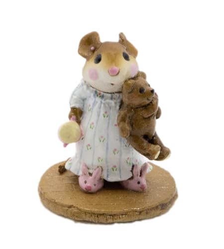 Wee Forest Folk M-218 Mousey's Bunny Slippers - White Nightgown (Retired)
