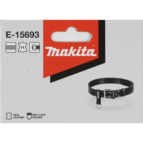 Makita E-15693 Schwerlast Ledergürtel schwarz, 138 cm lang, Ledergürtel aus Rindsleder, Echtleder, 40 mm breit, verstärkt mit Doppelstiftschnalle, modernes Design für Privat oder Arbeit
