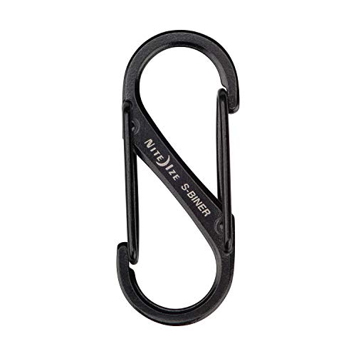 Nite Ize Size-1 S-Biner Dual Spring Gate Carabiner, Black, 2-Pack