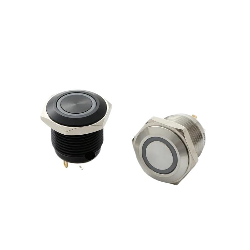 Bouton-poussoir 12V à LED blanche 4 broches pour commande précise - 3