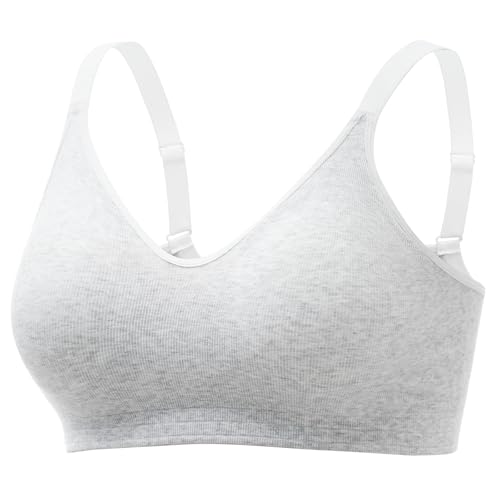 Momcozy Seamless U.S. Cotton Wireless Bras for Women, Comfortable Full Coverage Bra with Fixed Pads for Everyday Wear