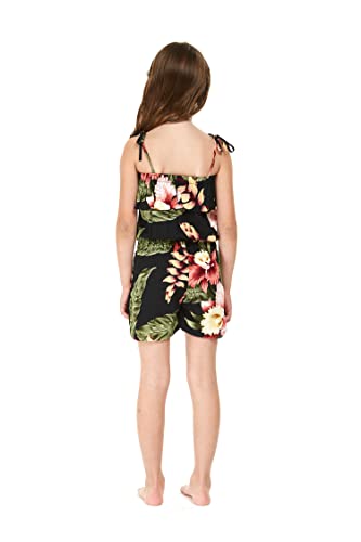Image of Family Matching Hawaiian Clothes, Black Rafelsia | Lightweight 100% rayon • Family matching outfits • Beach vacations • Luaus • Cruises • Family photos