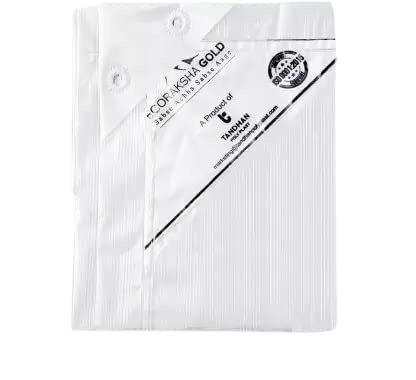 Tandhan Ecoraksha Gold Premium Multilayer Eco-Friendly Tarpaulin Sheet Waterproof Tirpal Heavy Duty 80 X 60 Ft Poly Tadpatri - Multipurpose 250 GSM Plastic Cover Tharpai, Thadika, Tarp (White)