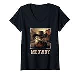 Photo Gallery donna meowdy funny howdy meme cat ritratto western cowboy kitten maglietta con collo a v Photo Gallery donna meowdy funny howdy meme cat ritratto western cowboy kitten maglietta con collo a v