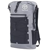 [TaoTech] 防水バッグ リュック ドライバッグ ターポリン 背面クッション スポーツバッグ 30L アウトドア 大容量 男女兼用 (グレー, 30L)