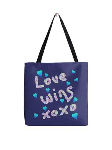 Sac fourre-tout Love Wins en toile coton résistant pour le quotidien