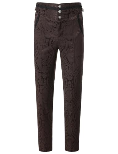 Image of VATPAVE Mens Gothic Pants Cosplay Costume Steampunk Victorian Pants