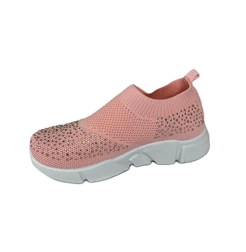 Girl's Knit Slip-On Sneakers with Rhinestone Detail