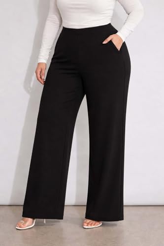 Image of KOTTY Women's High Waist Wide Leg Formal Trousers Elegant Office Wear Pants Plus Size Collection