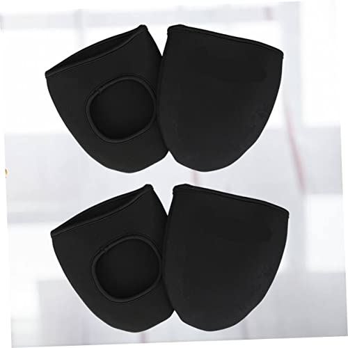 2 pares de cubiertas de zapatos para ciclismo impermeables y cortaviento, cubrezapatos de neopreno antideslizantes para uso al aire libre, diseño de media cobertura para hombre y mujer, mantienen los pies calientes y secos miniatura 2