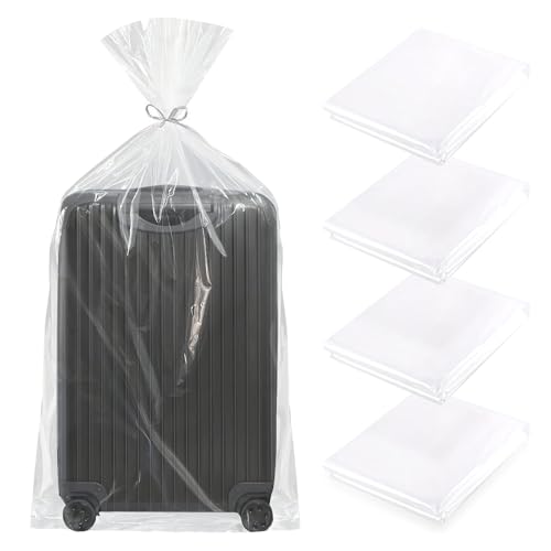 xolear 4 Pezzi Sacchetti Extra Large in Plastica Trasparente, 100 X 152 CM Riutilizzabile Sacchetti di Plastica, Resistenti alla Polvere Sacchi Trasparenti, per Bagagli, Mobili, Trapunte