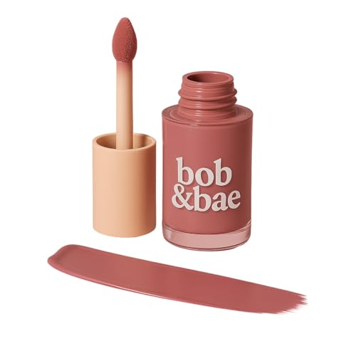 Bob & Bae Semi-Matte Liquid Lipstick with SPF 32+, Hyaluronic Acid & Kojic Acid | 3-in-1 Lipstick for Sun Protection, Hydration & Brightening | Long Lasting, Non-Sticky, Vegan | Transfer-Proof & Smudge-Proof | Lightweight & Long Wear (Delulu, 2 ml)