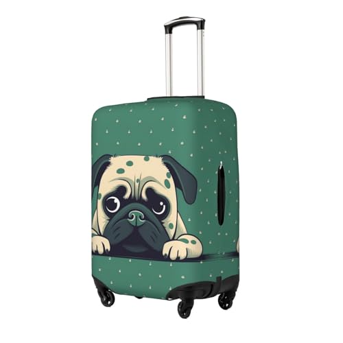 Pug Green Polka Dot Travel Luggage Cover Elastic Washable Suitcase Protector Anti-scratch Thicken Baggage Covers Fit 18-32 Inch Medium2