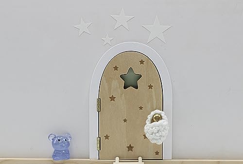 Miniatura 2 de Qué Kawaii Original. Kits Mágicos Ratón Pérez Puertas Que Brilla En La Oscuridad Con Accesorios Mágicos Madera Natural Contrachapada Ratoncito