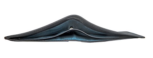 Hidesign Angle Stitch Vegetable Tanned Leather Men's Slim Bifold Wallet with RFID Shielding Technology & 8 Card Slots - Size (L x H - 4.5 x 3.5 inches), Black4