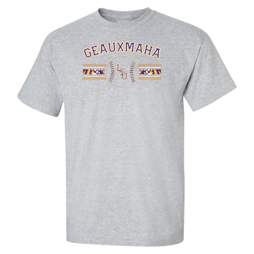 CornBorn Louisiana State University Shirt - LSU Baseball - Geauxmaha - Gray - Large