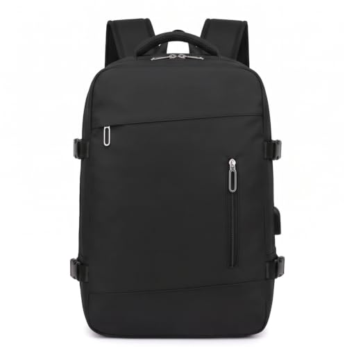 Mochila Feminina e Masculina, Impermeável, Expansível Notebook (Preta)