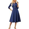 GRACE KARIN Fall Work Dresses for Women 2025,3/4 Sleeve Business Dress with Pockets,A-Line Office Professional Dresses
