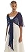 Chiffon Bridal or Evening Circular Stole Shawl Wrap - Special Circular Shape Prevents Sliding Off - Perfect for Wedding Dress or Evening Prom Dress Ball Gown - NAVY BLUE