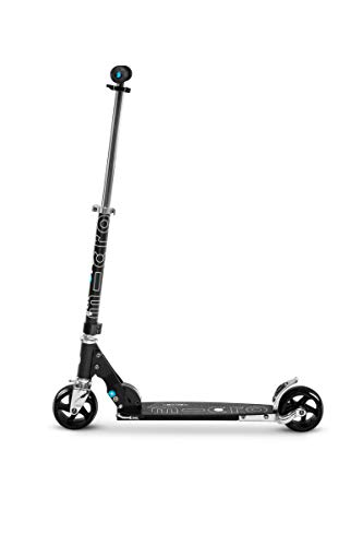 Micro Rocket Fat-Wheeled, 2-Wheeled, Smooth-Gliding Foldable Micro Scooter for Kids, Ages 8 to Adult - Black