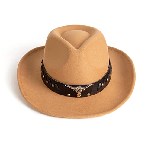 Zokunari Womens Western Cowboy Cowgirl Hats With Belt Buckle Camel #TOP1