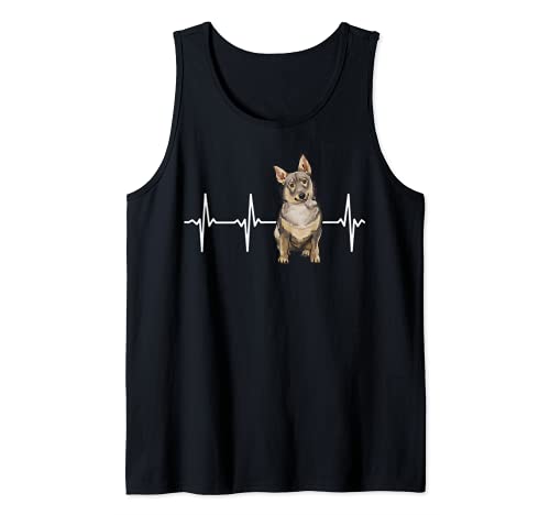 Swedish Vallhund Heartbeat Dog Lover Tank Top, Black