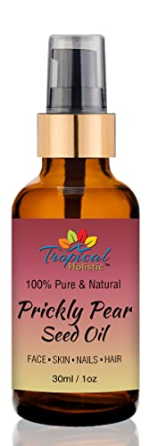 Organic Prickly Pear Cactus Seed Oil (Barbary Fig) 1 oz by Tropical Holistic 100% Pure Virgin, Cold Pressed, All Natural Face, Dry Skin & Body Moisturizer and Damaged Hair Treatment Organic Prickly Pear Cactus Seed Oil (Barbary Fig) 1 oz by Tropical Holistic 100% Pure Virgin, Cold Pressed, All Natural Face, Dry Skin & Body Moisturizer and Damaged Hair Treatment