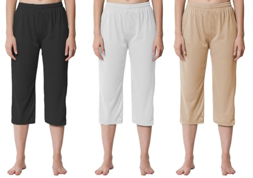 Image of THE BLAZZE Summer Capris for Women Summer Women's Wide Leg Pants Solid Irregular Pants L988